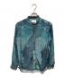 RAINMAKER（レインメーカー）の古着「孔雀柄 ロングテイル バンドカラーシャツ」｜ブルー