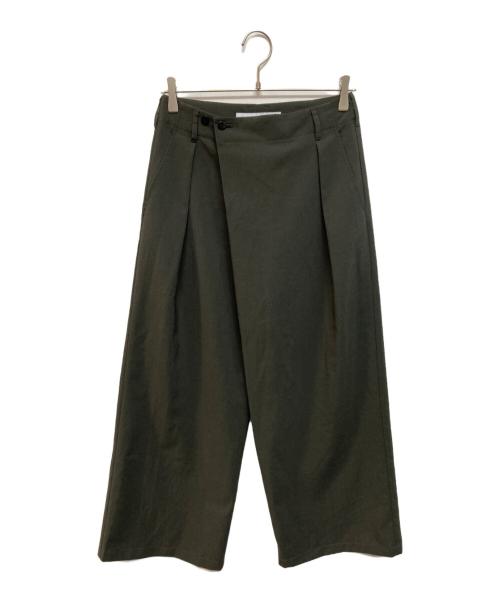 FRAMeWORK（フレームワーク）FRAMeWORK (フレームワーク) 撥水強撚ポリエステルラップワイドパンツ グレー サイズ:38の古着・服飾アイテム