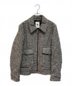 PT TORINOピーティートリノ）の古着「ジップアップジャケット」｜ブラック×ホワイト