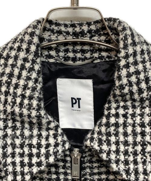 PT TORINO（ピーティートリノ）PT TORINO (ピーティートリノ) ジップアップジャケット ブラック×ホワイト サイズ:48の古着・服飾アイテム