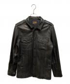 Freeclomフリークロム）の古着「レザートラッカージャケット」｜ブラック