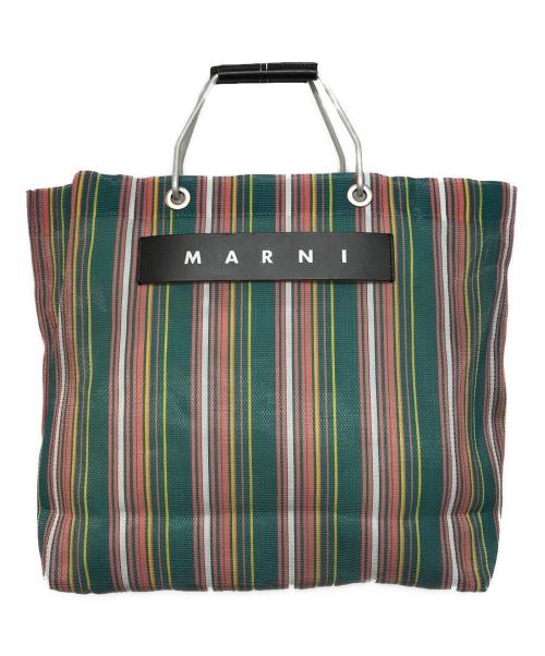 MARNI（マルニ）MARNI (マルニ) market stripe bag ピンク×グリーンの古着・服飾アイテム