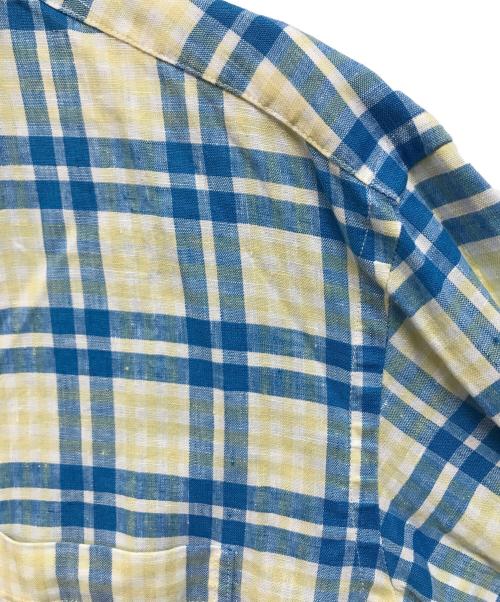 SHIPS（シップス）SHIPS (シップス) SOLOTEX(R) リネン レギュラーカラー シャツ ブルー×イエロー サイズ:Mの古着・服飾アイテム