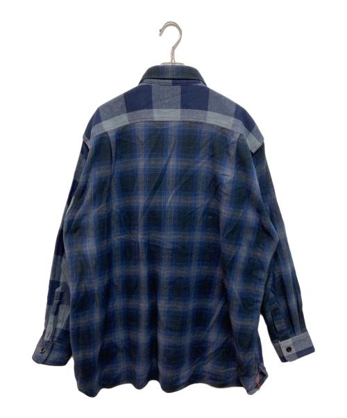 BEAMS（ビームス）BEAMS (ビームス) SUGAR CANE (シュガーケーン) 別注 Crazy Flannel Cheak Shirt ネイビー サイズ:Mの古着・服飾アイテム