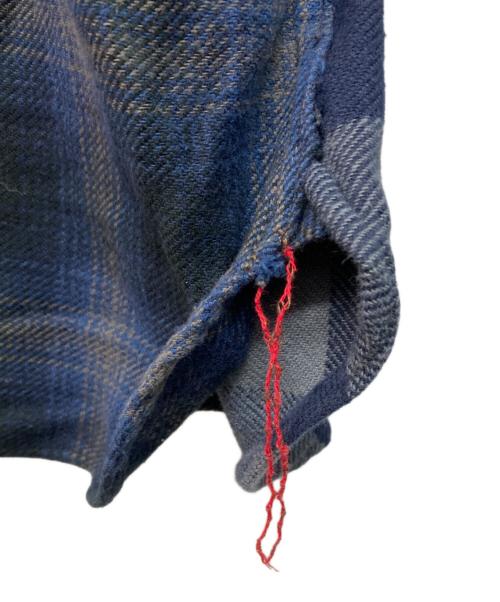 BEAMS（ビームス）BEAMS (ビームス) SUGAR CANE (シュガーケーン) 別注 Crazy Flannel Cheak Shirt ネイビー サイズ:Mの古着・服飾アイテム