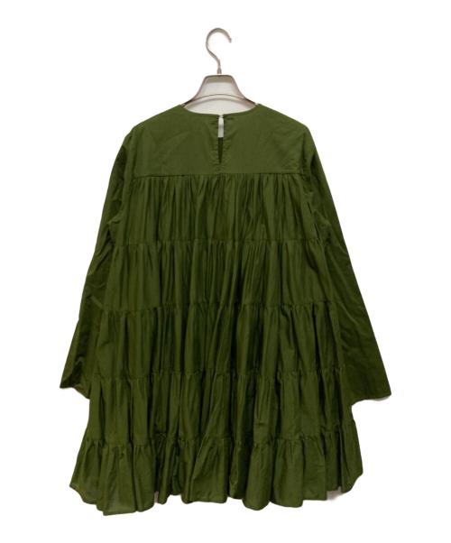 merlette（マーレット）merlette (マーレット) ソリマン ティアード ギャザー ミニ ワンピース カーキ サイズ:SIZE Sの古着・服飾アイテム
