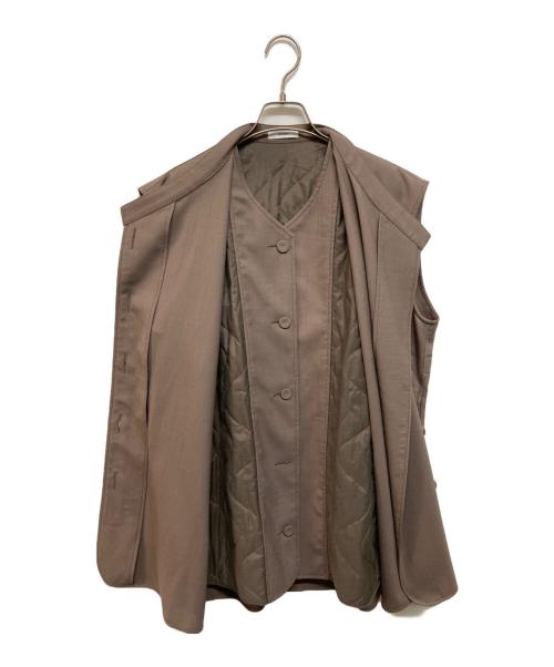 FEMMENT（ファモン）FEMMENT (ファモン) キルティングライナーノースリーブジャケット ブラウン サイズ:3の古着・服飾アイテム
