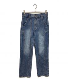 ACLENT（アクレント）の古着「ソードステッチストレートデニムパンツ」｜インディゴ