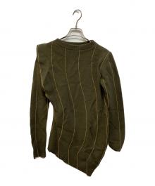 sacai（サカイ）の古着「Chalk Stripe Knit Pullover」｜オリーブ