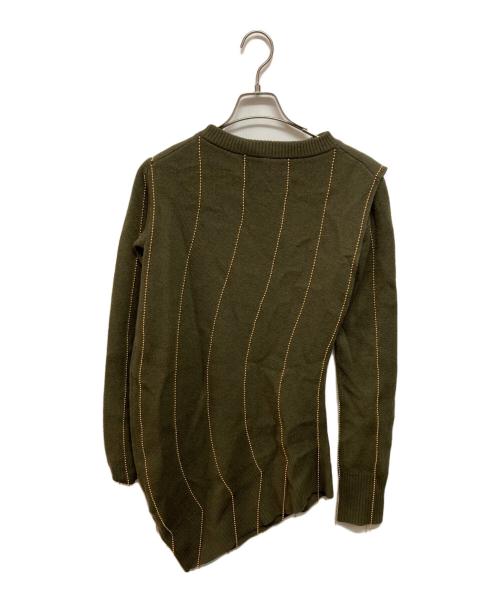 sacai（サカイ）sacai (サカイ) Chalk Stripe Knit Pullover オリーブ サイズ:1の古着・服飾アイテム