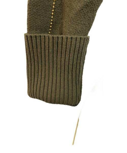 sacai（サカイ）sacai (サカイ) Chalk Stripe Knit Pullover オリーブ サイズ:1の古着・服飾アイテム