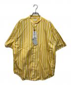 EDIFICE×THOMAS MASONエディフィス×トーマスメイソン）の古着「オーバーサイズ バンドカラー 半袖シャツ」｜イエロー