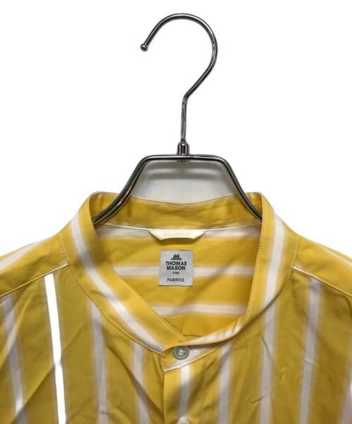 EDIFICE（エディフィス）EDIFICE (エディフィス) THOMAS MASON (トーマスメイソン) オーバーサイズ バンドカラー 半袖シャツ イエロー サイズ:Lの古着・服飾アイテム