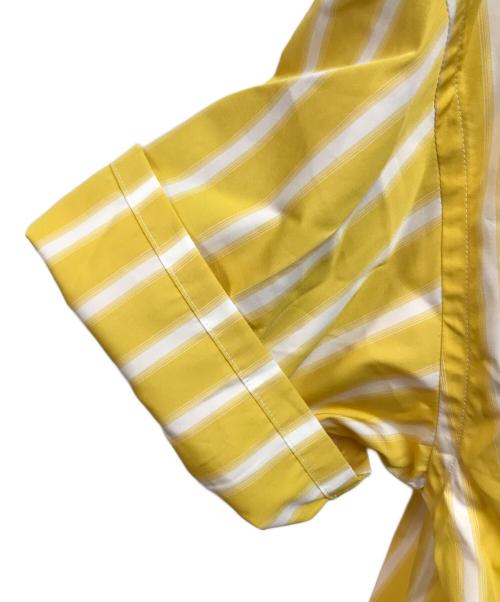 EDIFICE（エディフィス）EDIFICE (エディフィス) THOMAS MASON (トーマスメイソン) オーバーサイズ バンドカラー 半袖シャツ イエロー サイズ:Lの古着・服飾アイテム
