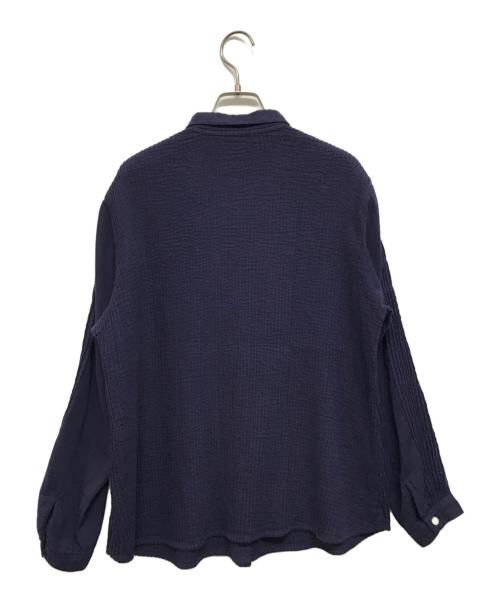 YACCO MARICARD（ヤッコマリカルド）YACCO MARICARD (ヤッコマリカルド) プリーツシャツ ネイビー サイズ:Nの古着・服飾アイテム