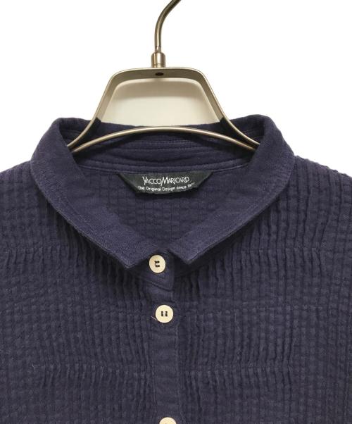YACCO MARICARD（ヤッコマリカルド）YACCO MARICARD (ヤッコマリカルド) プリーツシャツ ネイビー サイズ:Nの古着・服飾アイテム