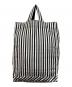 BLAMINK (ブラミンク) ストライプトートバッグ ブラック×ホワイト：10000円