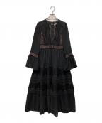 HER LIP TOハーリップトゥ）の古着「Social Lace Trimmed Dress」｜ブラック