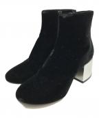 MM6 Maison Margielaエムエムシックスメゾンマルジェラ）の古着「VELVET BOOTS」｜ブラック