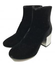 MM6 Maison Margiela（エムエムシックスメゾンマルジェラ）の古着「VELVET BOOTS」｜ブラック