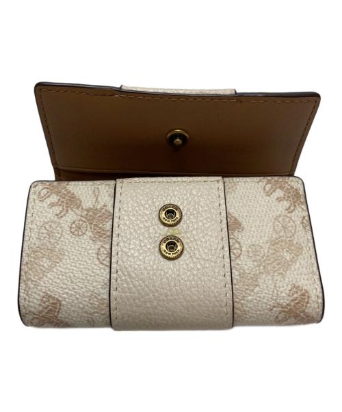 COACH（コーチ）COACH (コーチ) 6 リング キー ケース・ホース アンド キャリッジ プリント アイボリーの古着・服飾アイテム