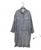 BEARDSLEYビアズリー）の古着「2WAYシフォンデニムシャツワンピース」｜ブルー