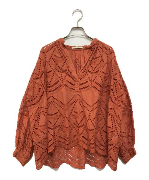 ne quittez pas（ヌキテパ）ne quittez pas (ヌキテパ) カットワークレースブラウス オレンジ サイズ:Freeの古着・服飾アイテム