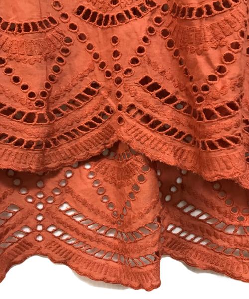 ne quittez pas（ヌキテパ）ne quittez pas (ヌキテパ) カットワークレースブラウス オレンジ サイズ:Freeの古着・服飾アイテム