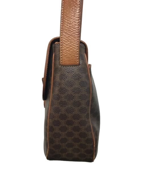 CELINE（セリーヌ）CELINE (セリーヌ) マカダム柄フラップショルダーバッグ ブラウンの古着・服飾アイテム