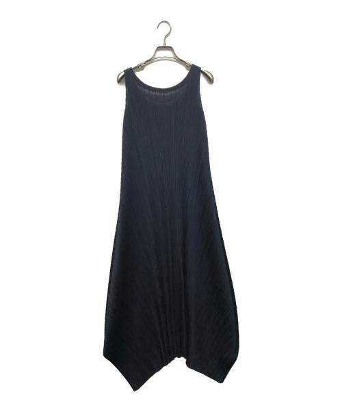PLEATS PLEASE（プリーツプリーズ）PLEATS PLEASE (プリーツプリーズ) ノースリーブワンピース ネイビー サイズ:2の古着・服飾アイテム