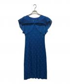 PLEATS PLEASEプリーツプリーズ）の古着「デザインドットワンピース」｜ブルー