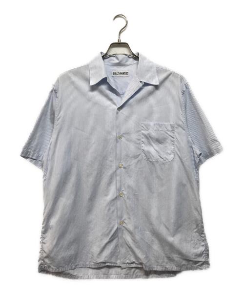 WACKO MARIA（ワコマリア）WACKO MARIA (ワコマリア) SOKTAS ストライプオープンカラーシャツ ブルー×ホワイト サイズ:Mの古着・服飾アイテム