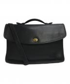 COACHコーチ）の古着「ヴィンテージレザーメッセンジャーバッグ」｜ブラック