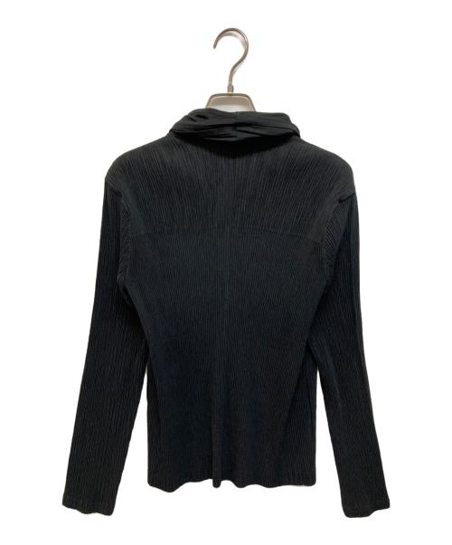 ISSEY MIYAKE FETE（イッセイミヤケフェット）ISSEY MIYAKE FETE (イッセイミヤケフェット) ショールカラープリーツカーディガン ブラック サイズ:3の古着・服飾アイテム
