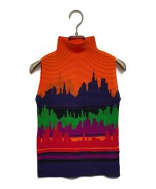 me ISSEY MIYAKE（ミーイッセイ ミヤケ）の古着「プリーツノースリーブカットソー」｜マルチカラー