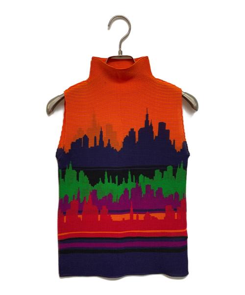 me ISSEY MIYAKE（ミーイッセイ ミヤケ）me ISSEY MIYAKE (ミーイッセイ ミヤケ) プリーツノースリーブカットソー マルチカラー サイズ:-の古着・服飾アイテム