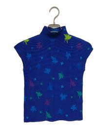 me ISSEY MIYAKE（ミーイッセイ ミヤケ）の古着「総柄プリーツカットソー」｜ブルー