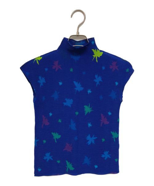me ISSEY MIYAKE（ミーイッセイ ミヤケ）me ISSEY MIYAKE (ミーイッセイ ミヤケ) 総柄プリーツカットソー ブルー サイズ:-の古着・服飾アイテム