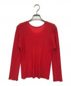 PLEATS PLEASEプリーツプリーズ）の古着「プリーツカットソー」｜レッド