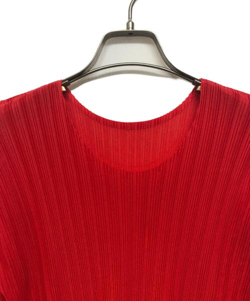 PLEATS PLEASE（プリーツプリーズ）PLEATS PLEASE (プリーツプリーズ) プリーツカットソー レッド サイズ:3の古着・服飾アイテム