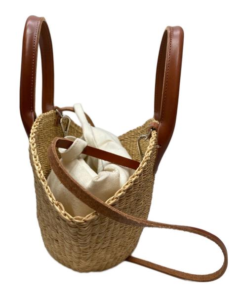 muun（ムーニュ）MUUN (ムーニュ) MINI SOPHIA かごバッグ ベージュの古着・服飾アイテム