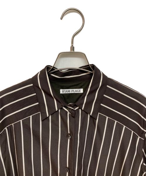 R'IAM-Plage（リアムプラージュ）R'IAM-Plage (リアムプラージュ) ストライプワンピース ブラウン サイズ:38の古着・服飾アイテム