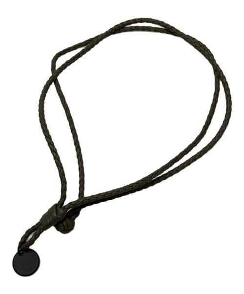 BOTTEGA VENETA（ボッテガベネタ）BOTTEGA VENETA (ボッテガベネタ) イントレチャート2連レザーブレスレット グレーの古着・服飾アイテム