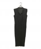 PLEATS PLEASEプリーツプリーズ）の古着「ボウタイワンピース」｜カーキ