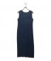 PLEATS PLEASE（プリーツプリーズ）の古着「デニム転写ノースリーブワンピース」｜インディゴ