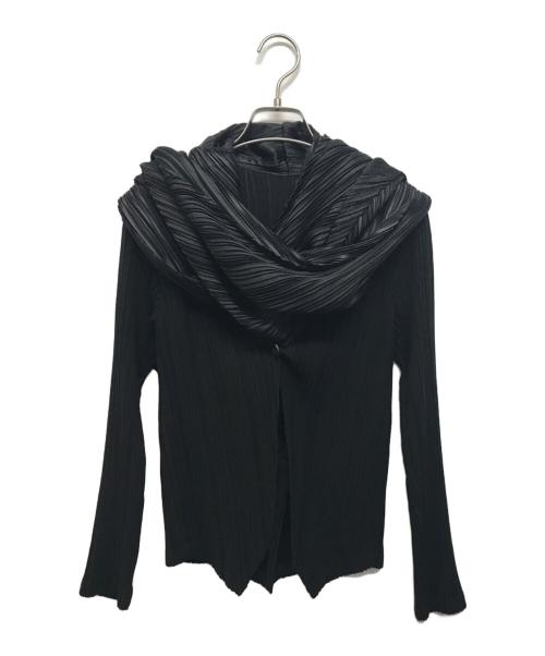 ISSEY MIYAKE FETE（イッセイミヤケフェット）ISSEY MIYAKE FETE (イッセイミヤケフェット) 襟デザインショートジャケット ブラック サイズ:2の古着・服飾アイテム