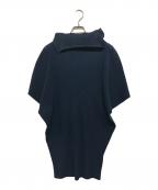 PLEATS PLEASEプリーツプリーズ）の古着「High Neck Pleats Tunic」｜ネイビー