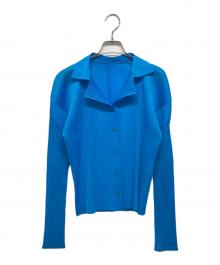 PLEATS PLEASE（プリーツプリーズ）の古着「プリーツカーディガン」｜スカイブルー