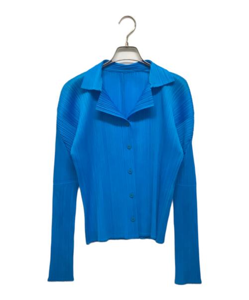 PLEATS PLEASE（プリーツプリーズ）PLEATS PLEASE (プリーツプリーズ) プリーツカーディガン スカイブルー サイズ:3の古着・服飾アイテム