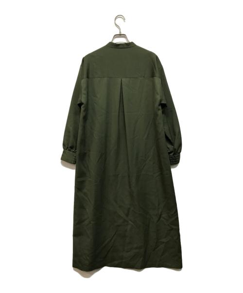 GRANDMA MAMA DAUGHTER（グランマママドーター）GRANDMA MAMA DAUGHTER (グランマママドーター) フロントステッチウールワンピース オリーブの古着・服飾アイテム